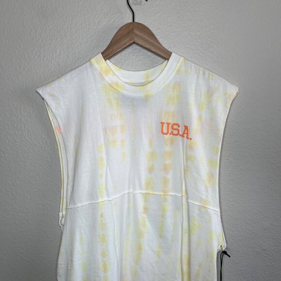 Spirit Jersey Mens Cotton USA "Tourist" Tie-Dye Muscle Tank Top Small - Picture 2 of 10